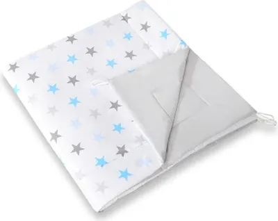 Obrázok produktu pre Obojstranná podložka na hranie - pohodlné a umývateľné oblečenie - sivomodrá - 116 x 116 cm