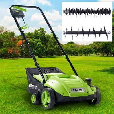 Produktbild von BRAST Vertikutierer Elektro Rasenlüfter | 1500-2000 Watt | 32-40cm Arbeitsbreite | 3 Modelle | großer Fangkorb Transportgriff & Klappbar | für kleine bis sehr große Rasenflächen | BRE-RV-3200