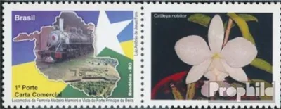 Produktbild von Briefmarken Brasilien 2009 Mi 3730Zf mit Zierfeld (kompl.Ausg.) postfrisch Grußmarke: Rondonia
