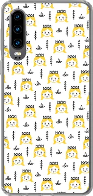 Produktbild von MuchoWow® Handyhülle Schutzhülle Hülle für Telefoonhoesje Huawei P30 Mädchen - Prinzessin - Krone - Muster - Mädchen - Kinder - Kinder Silikon Softcase Handy Hülle - Kartenbesitzer