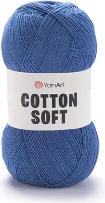 Produktbild von YarnArt Baumwolle Soft 17 Denim – Weiches Baumwollgarn mit Acryl für zarte Handarbeiten, 100g / 600m – Perfekt für Babysachen und Sommerprojekte