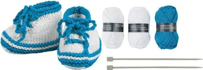 Produktbild von CRELANDO Babyschuh Strickset (Blau)
