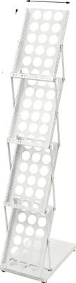 Obrázek produktu pro Stojan na časopisy, 4stupňový design, odvětrávaná konstrukce, BÍLÁ