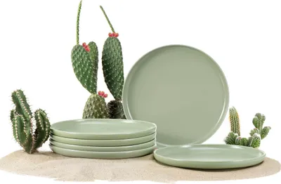 Produktbild von Konsimo Teller-Set VICTO Geschirrset Dessertteller 6-tlg., Pistazienfarben, Keramik, Loft, 20cm