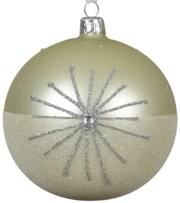 Imagen del producto de Adorno navideño para el árbol, esfera de vidrio, 10 cm, color dorado, con brillo