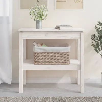 Image de vidaXL Table de console Blanc 80x40x75 cm Pin massif - Table de console - Tables de console - Table - Table de couloir