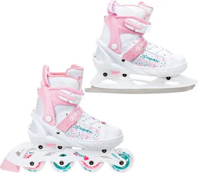 Produktbild von 2in1 Schlittschuhe Inlineskates Raven Rosi verstellbar 28-32