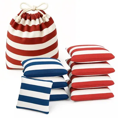 Cornhole-Set mit 8 wasserdichten Taschen, 4 blau/4 rot, offizielle Maße