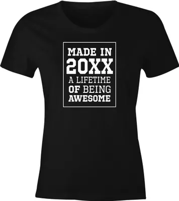Produktbild von Damen T- Shirt Geburtstag | ... anpassbares Geburtsjahr | Geschenk für Frauen MoonWorks® schwarz XL