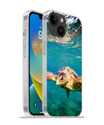 Produktbild von MuchoWow® Handyhülle Schutzhülle Hülle für Apple iPhone 14 - Softcase Schildkröte - Wasser - Blau Silikon Softcase Handy Hülle - Mobiltelefonhülle