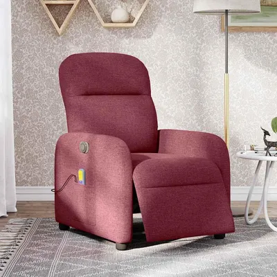 Produktbild von vidaXL Massagesessel Elektrisch Weinrot Stoff