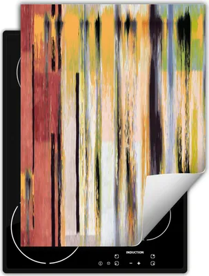 Produktbild von DarHaus Herdabdeckplatte Einteilig Küche Abdeckplatte für Glaskeramikkochfeld Abdeckung Induktionskochfeld Aufrollbare Matte 40x52 cm, bunt - Holz