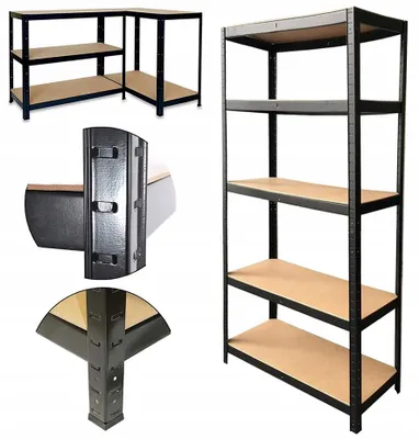 Zdjęcie produktu dla Regał Magazynowy Metalowy 5 półek Spiżarnia Garaż Piwnica 180x90x40 1175 kg