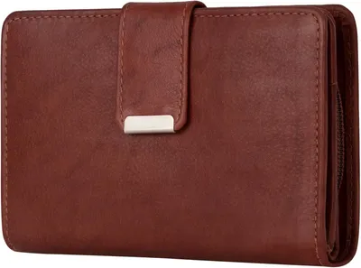 Produktbild von RFID Damen Geldbörse aus weichem Leder, Portemonnaie mit 9 Kartenfächern, 2 Geldscheinfächern, Münzfach mit Reißverschluss & Klarsichtfach