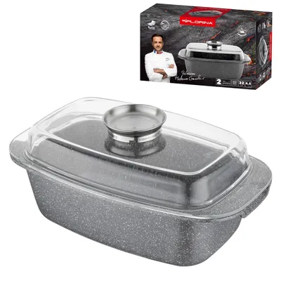 Obrázok produktu pre Obdĺžnikový lávový pekáč s vekom Aroma 32cm Florina