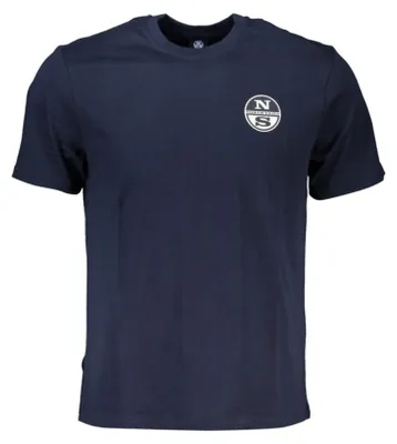 Image de T-shirt manches courtes homme bleu à col rond - Logo & Impression