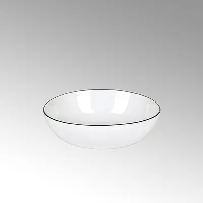 Produktbild von Lambert Piana Schüssel mittel Porzellan, D 20,5 cm, H 6 cm Nachbildung Rand weiß / basalt (grün) 21387