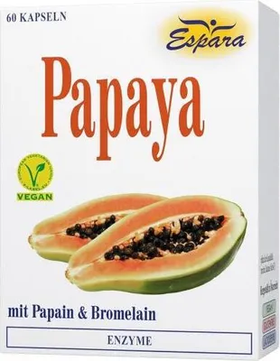Produktbild von Espara Papaya Ananas Kapseln, 60 Stück, Nahrungsergänzung