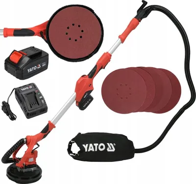 Immagine prodotto di Levigatrice a batteria per cartongesso, levigatrice a collo lungo 18 V, 215 mm, (1 batteria da 4 Ah)