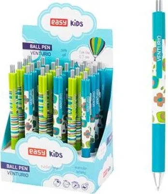 Obrázek produktu pro EASY Kids VENTURIO Kuličkové pero, modrá semi-gel náplň, 0,7 mm, 24 ks v balení, zelené-tyrkysové