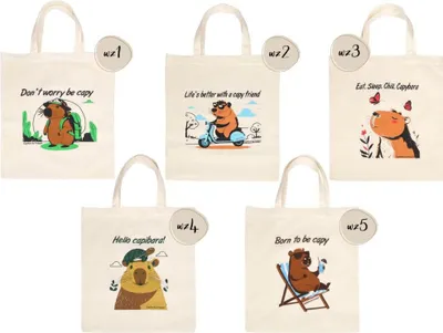 Zdjęcie produktu dla Torba bawełniana Ravi Kapibara 100% bawełna 37x42 cm eko zakupy