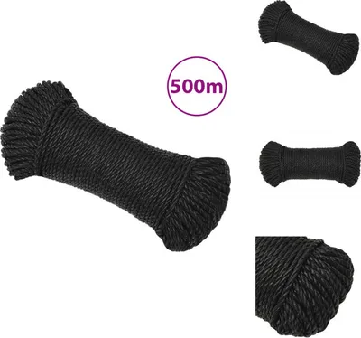 Produktbild von vidaXL Arbeitsseil Schwarz 6 mm 500 m Polypropylen - Seile