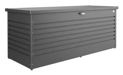 Produktbild von Gartenbox - Dunkelgrau metallic - Stahl feuerverzinkt - abschließbar - 201 x 83 cm