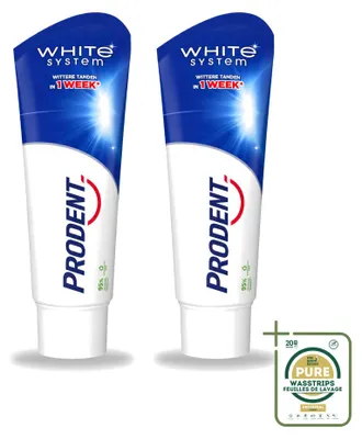 Obrázek produktu pro 2 x Zubní pasta Prodent White System – přirozeně bělící – 75 ml – balení pro zásobení – 2 kusy