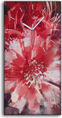 Produktbild von Küche Wohnzimmer Wand Leinwand Uhr 30x60 Gemälde Abstrakte Blumen Pflanzen - weiße Hände