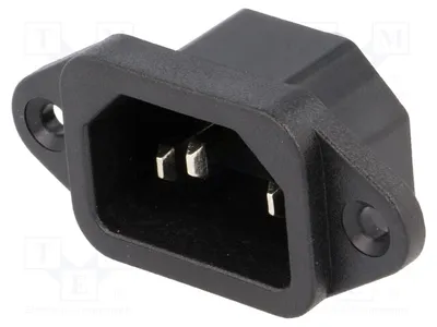 Image de 1 connecteur : pour alimentation secteur, prise mâle 10A, type IEC-A-4