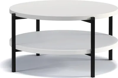 Produktbild von BETTSO Beistelltisch Kaffeetisch Couchtisch Sofatisch Nachttisch Betttisch Laptoptisch Gestell aus Metall Tischplatte aus Holz HANS B Weiß