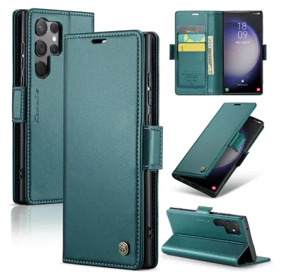 Image de Galaxy S23 Ultra 5G Case, RFID Blocking Card, Advanced Flip Leather Case with Stand Function for Samsung Galaxy S23 Ultra 5G Green
