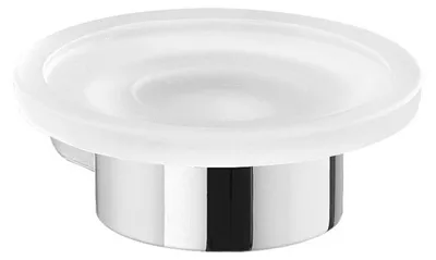 Image de Sapho Gedy Pirenei - Distributeur de savon avec support, chrome/verre satiné PI1113