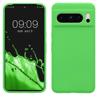 Produktbild von kwmobile Handyhülle für Google Pixel 8 Pro Hülle, für Pixel 8 Pro Case - Hülle Silikon - kabelloses Laden - Limettengrün