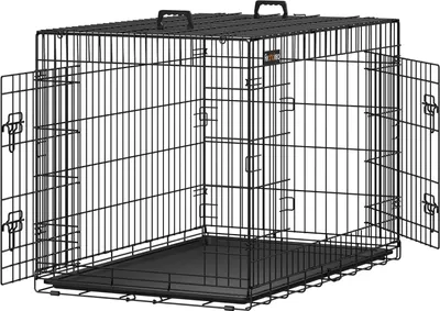 Zdjęcie produktu dla FEANDREA Składana klatka dla psa, 107 x 70 x 77,5 cm, czarna