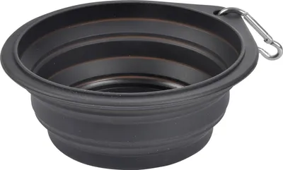 Obrázek produktu pro Cestovní miska pro psy a kočky, skládací,  Ø 15 cm, tmavě šedá