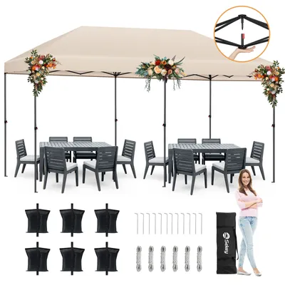 Zdjęcie produktu dla Sekey składana altana 3 x 6 m namioty imprezowe namiot ogrodowy wodoodporny, ochrona UV 50+ na kemping / ogród / wesele, taupe