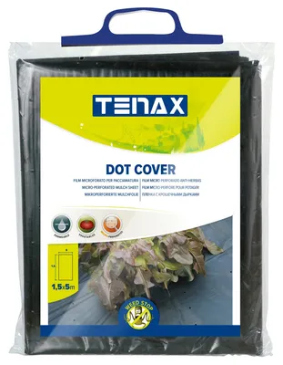Zdjęcie produktu dla TENAX Dot Cover, czarna folia do ściółkowania, 1,50 x 5 m, z mikroporami, idealna do zwalczania chwastów