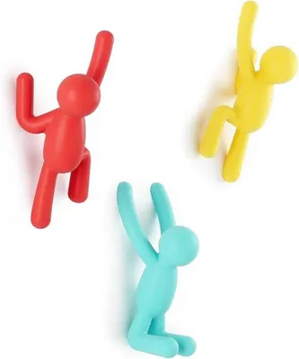 Immagine prodotto di Set di 3 ganci da parete e decorazione murale unica - Buddy colorato