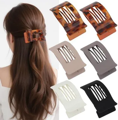 Produktbild von 6 flache Haarklammern für Damen, Haarspangen für dünnes Haar, Haarklammern mit gebogenem Design für dünnes und dickes Haar