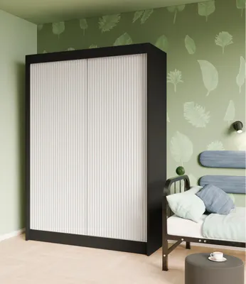 Zdjęcie produktu dla Szafa z drzwiami przesuwnymi, szafa 2-drzwiowa, nowoczesna szafa, szafa o wymiarach: 150 x 215 x 61 cm