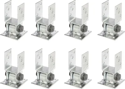 Zdjęcie produktu dla Alberts 8 x podstawa słupka, ruchoma część górna, do przykręcenia, 71 mm, ocynkowana ogniowo