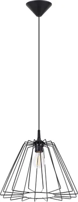 Image de Lampe suspendue TRAPO noir 1xE27 15W acier 91x35x35cm Sollux Lighting