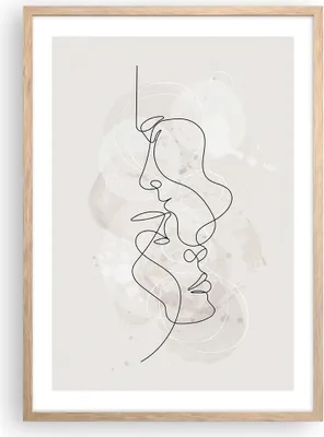 Produktbild von Gerahmtes Poster - Rahmen in heller Eiche - Einzeilig Mann Frau - 50x70 cm - Wand Bild - Wanddeko - Wandbilder - Kunstposter - Wandposter - Bilderrahmen - Bilder - Kunstdruck - P2NPA50x70-4629