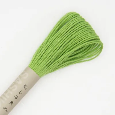 Image de Olympus Sashiko Fil en coton, écheveau, couleur 6, vert clair, env. 20 m, fabriqué au Japon