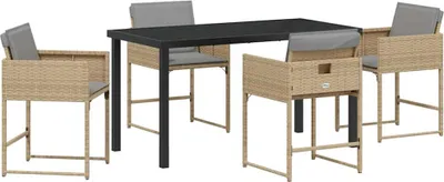 Obrázok produktu pre Záhradný jedálenský set 5 pcs Béžová polyratan