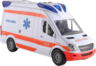 Produktbild von Rettungswagen-Spielzeugtruck – Notfallfahrzeug – Lernspielzeug – Mit Licht und Sound – 42 x 253 x 146 cm – Weiß