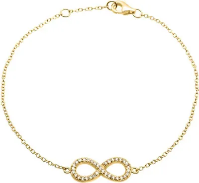 Produktbild von Filigranes Silberarmband Infinity vergoldet SB0161
