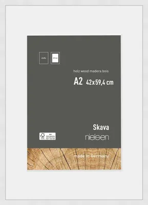 Obrázok produktu pre Nielsen drevený obrazový rám Skava biely 42x59,4 cm s paspartou 29,7x42 cm