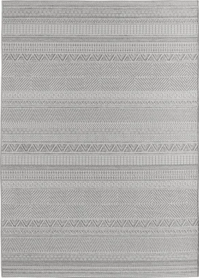 Produktbild von Outdoorteppich Ethno Wohnzimmer Balkon Terrasse Grau 80x150 cm Rechteckig
